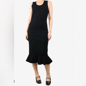 Zara size L Black Halter Sheath Midi Dress
